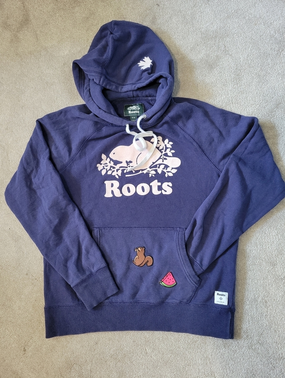 Roots Womens Navy Pullover Comfort Hoodie M